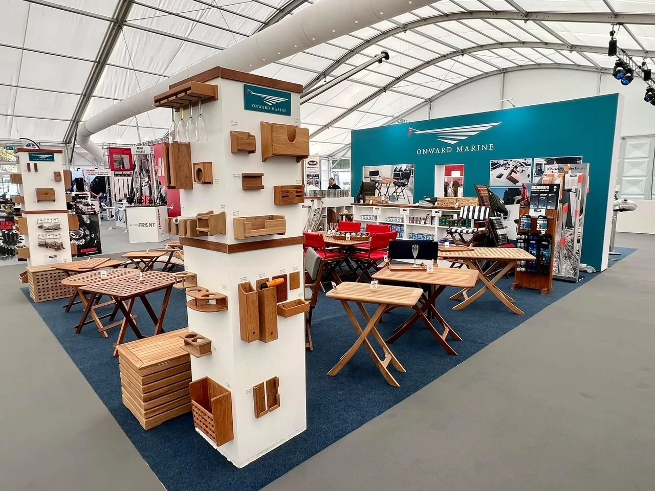 Marine exhibition stand at Southampton International Boat Show